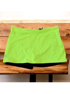 RLX RALPH LAUREN Active Neon Yellow Black Skort Size Large